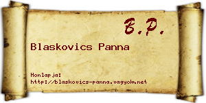 Blaskovics Panna névjegykártya